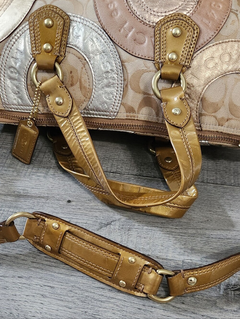 Y2K Coach Patchwork Ashley Satche Tote Bag - Picture 12 of 14